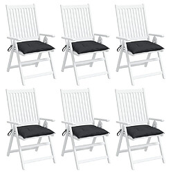 Avis vidaXL Coussins de chaise lot de 6 noir 40x40x7 cm tissu oxford