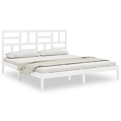 vidaXL Cadre de lit sans matelas blanc bois massif 200x200 cm