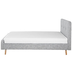 Beliani Lit double en tissu gris clair 180 x 200 cm RENNES pas cher