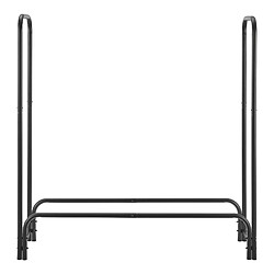 Helloshop26 Range-bûches pour usage intérieur extérieur porte-bûches design support rangement bois de chauffage pour intérieur extérieur 124 x 124 x 34,5 cm noir 03_0006288