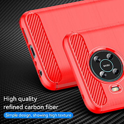 Coque en TPU antichoc, surface brossée, texture fibre de carbone, rouge pour votre Nokia X100