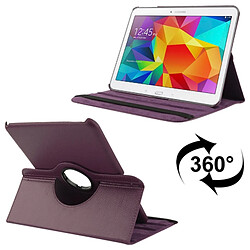 Wewoo Housse Étui Violet pour Samsung Galaxy Tab 4 10.1 / SM-T530 / T531 360 degrés Rotatif Litchi Texture en cuir avec support de visualisation 2-angle