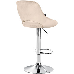 Acheter Decoshop26 Lot de 2 tabourets de bar avec repose-pieds en forme d'arc assise en tissu crème cadre en métal TDB10757