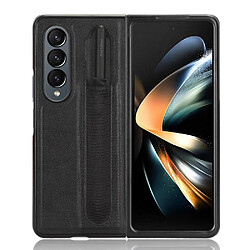 Etui en PU + TPU style rétro, antichoc, anti-rayures avec porte-stylo pour votre Samsung Galaxy Z Fold4 5G - noir