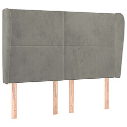 Maison Chic Tête de lit scandinave avec oreilles,meuble de chambre Gris clair 147x23x118/128 cm Velours -MN85076