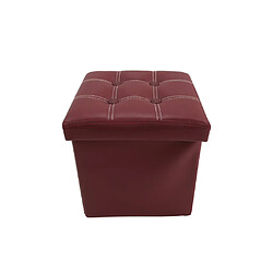 Mobili Rebecca Pouf Tabouret Similicuir Rouge Bordeaux Repose-Pieds 30x30x30