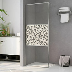 vidaXL Paroi de douche à l'italienne à verre ESG pierre 115x195 cm