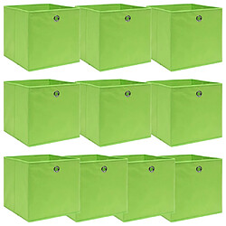 Maison Chic Lot de 10 Boîtes de rangement,Boîtes de stockage Vert 32x32x32 cm Tissu -MN894486