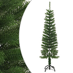 vidaXL Sapin de Noël artificiel mince avec support 150 cm PE