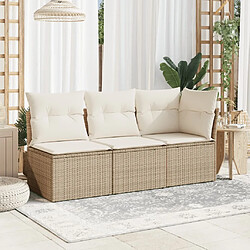 Avis Maison Chic Canapé de jardin sans accoudoirs coussins | Canapé d'extérieur | Fauteuil Sofa terrasse beige résine tressée -MN40607