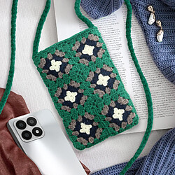 Acheter Avizar Sac Bandoulière pour Smartphone Tissé Motif Carreau Série SquareWeave Vert