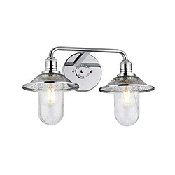 Elstead Lighting Applique murale salle de bains Hinkley Acier,verre grainé transparent Chrome poli