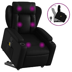 vidaXL Fauteuil inclinable de massage Noir Similicuir