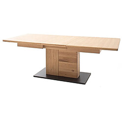 Pegane Table à manger extensible en chêne sobmre huilé - L.180-230 x H.77 x P.100 cm