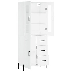 Avis vidaXL Buffet haut Blanc 69,5x34x180 cm Bois d'ingénierie