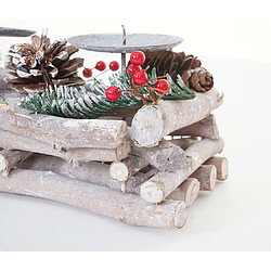 Avis Mendler Couronne de l'avent, bois, 11x15x50cm, blanc-gris ~ avec bougies blanches