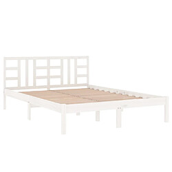 Acheter Maison Chic Lit adulte - Lit simple Cadre de lit,Structure du lit Contemporain Blanc Bois massif 160x200 cm -MN24355