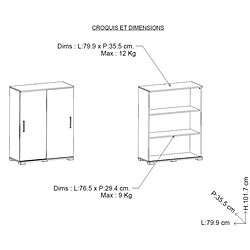 Avis Dansmamaison Buffet 2 portes coulissantes Blanc mat - ZILY