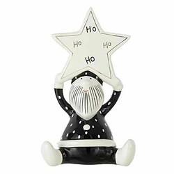 Paris Prix Statuette Déco Père Noël Ho Ho 26cm Noir & Blanc