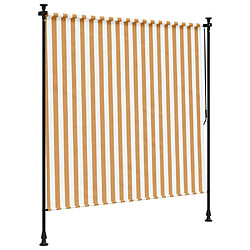 Acheter vidaXL Store roulant d'extérieur orange et blanc 150x270cm tissu acier