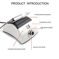 Avis Universal Perceuse à ongles électrique professionnelle 35000 RPM 45W LED avec perceuse à ongles de remplacement Perceuse à ongles Matériel Outillage | Perceuse à ongles électrique (blanc)