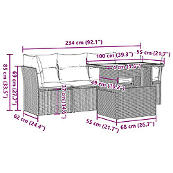 vidaXL Salon de jardin 5 pcs avec coussins noir résine tressée pas cher