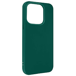 Avizar Coque iPhone 14 Pro Max Silicone Flexible Finition Mate Anti-traces vert foncé