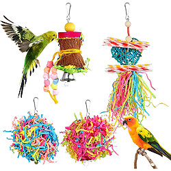 Lot de 4 jouets de déchiquetage d'oiseaux Petits jouets à mâcher pour perroquets