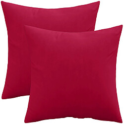 ICONIK INTERIOR Lot de 2 coussins en velours - housse et garnissage - Mesmal Rouge