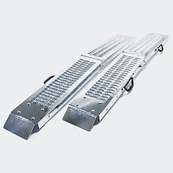 Helloshop26 Lot de 2 rampes de chargement multi-usage pliante acier galvanisé rail collision 160 x 22,5 cm jusqu'a 400 kg 3416095