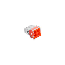 Ledkia Pack 20 Connecteurs Rapides 4 Entrées 0.75-2.5 mm² Orange pas cher