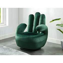 Acheter Vente-Unique Fauteuil main pivotant CATCHY en velours - Vert sapin