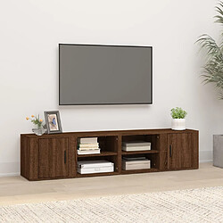 Maison Chic Meubles TV 2 pcs pour salon Chêne marron 80x31,5x36 cm Bois d'ingénierie -MN83951