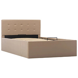 Avis Maison Chic Lit adulte - Cadre de lit à rangement,Structure du lit Contemporain Cappuccino Similicuir 90x200 cm -MN94734