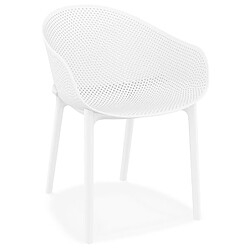 Alterego Chaise de terrasse perforée 'LUCKY' blanche design LUCKY