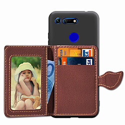 Wewoo Coque Leaf Buckle Litchi Texture Card Holder PU + TPU Case for Huawei Honor V20with Slot & & Wallet & Photo Frame