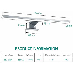 EMKE Lampe Miroir LED Salle de Bain Miroir Lumière Blanc 40cm, Lampes Miroir pour la Salle de Bain, 3 Méthodes d'Installation, Éclairage Armoire Miroir 6000K pas cher