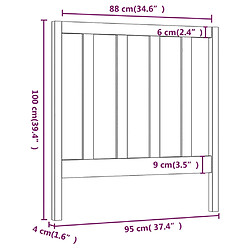 Acheter vidaXL Tête de lit Marron miel 95x4x100 cm Bois massif de pin