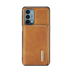 Dg.Ming Coque en TPU + PU magnétique, anti-chute, hybride avec béquille marron pour votre OnePlus Nord 200 5G