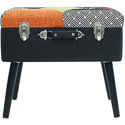 Avis The Home Deco Factory Banc valise sur pieds en tissu patchwork.