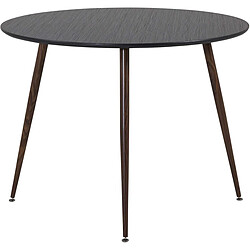 Venture Home Table de repas ronde Plaza 100 cm noir et noyer.