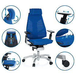 Avis Hjh Office Chaise de bureau / chaise pivotante GENIDIA PRO tissu maille bleu