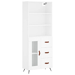 vidaXL Buffet haut Blanc 69,5x34x180 cm Bois d'ingénierie