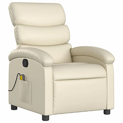 Avis Maison Chic Fauteuil inclinable,Fauteuil luxe de relaxation de massage Crème Similicuir -MN79651