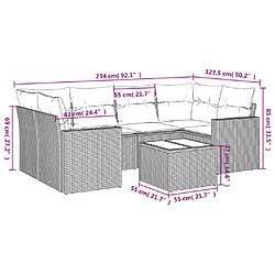 Avis vidaXL Salon de jardin 7 pcs avec coussins noir résine tressée