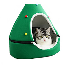 Universal Noël Pet House Lit pour chat peluche douce lit pour chat rond chiot chaud trou de chat tapis décorations de Noël pour animaux de compagnie