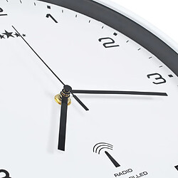 Decoshop26 Horloge murale radioguidée avec mouvement à quartz 31 cm Blanc DEC022249 pas cher