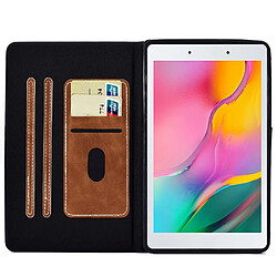 Etui en PU avec support et porte-carte pour votre Samsung Galaxy Tab A 8.0 (2019) SM-T290 (Wi-Fi)/SM-T295 (LTE) - marron