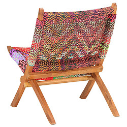 Avis vidaXL Chaise pliable Chindi Multicolore Tissu