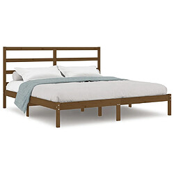 vidaXL Cadre de lit sans matelas marron miel 200x200cm bois pin massif